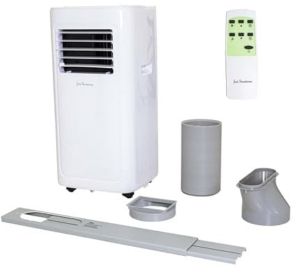 JSH Portable 3 in 1 Air Conditioner | Aircon, Dehumidifier, Fan | 8000BTU Covers 12m2 12 Square Metres | Quiet & Energy Efficient | Sleep Mode | 2 Fan Modes | 24 Hour Timer | Remote Control
