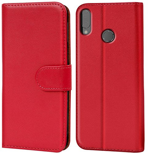 Verco Handyhülle für Huawei P20 Lite Hülle, Hülle für Huawei P20 Lite Tasche PU Leder Flip Case Brieftasche - Rot