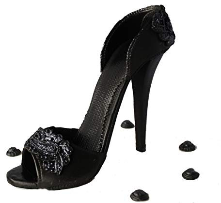 Edible 3D Black High Heel Stiletto Shoe with Decoration Birthday Party Cake Topper Decoration Handmade Sugar paste/icing/frosting /