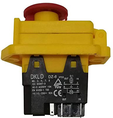 DKLD DZ-6 Interrupteur à bouton-poussoir étanche avec couvercle d'arrêt d'urgence ON OFF Interrupteurs électromagnétiques pour équipement de machine-outil AC 250V 15 / 16A