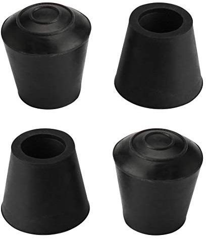 sourcing map 4pcs Embout Pied Chaise Bouchon Tampon Capuchon Protection Jambe Meuble Plancher Anti-dérapant en Caoutchouc Noir 12mm ID