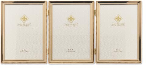 Lawrence Picture Frame, Metal, Gold, 5x7 Triple
