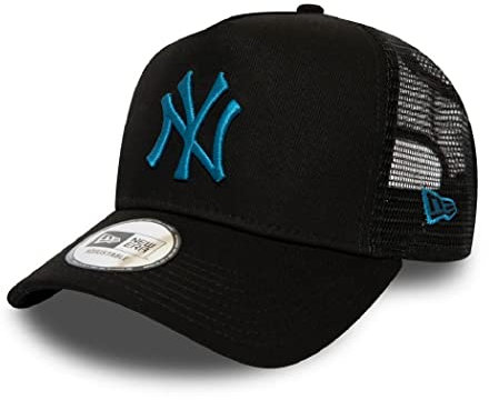 New Era New York Yankees Black League Essential A-Frame Adjustable Trucker Cap - One-Size