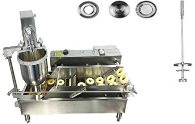txmachine® Machines à donuts Machine à Beignet Electrique 2 rangées Machine à frire 1200pcs/h (110V/60HZ, Avoir Trois moules Transports aériens)