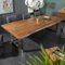invicta INTERIOR Massiver Baumstamm Esstisch Mammut Nature 240cm Akazie 6cm Tischplatte Edelstahlbeine Holztisch Konferenztisch