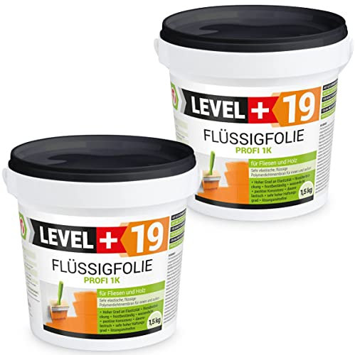 Flüssigfolie Profi 3 kg für Fliesen und Holz, Balkon, Terrasse, Keller, Bad, Dusche, Abdichtung, RM19