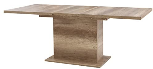 Newroom Esstisch Eiche Antik Ausziehbar Modern - 160x76,6x90 cm (BxHxT) - Tisch Eszimmertisch Küchentisch - [Lucienne.Three] Esszimmer Küche Wohnzimmer Wohnstube