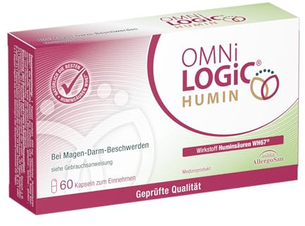 OMNi LOGiC HUMIN | Bei Magen-Darm-Beschwerden | 60 Kapseln | Durchfall natürlich im Griff | Huminsäuren WH67 | Vegan | Glutenfrei | Lactosefrei