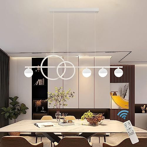 Lanekd Esstischlampe Esszimmerlampe Modern LED Pendelleuchte Dimmbar Mit Fernbedienung 120cm Hängeleuchte Schlafzimmer Decke Hängelampe Für Büro Wohnzimmer Küchen Leuchten