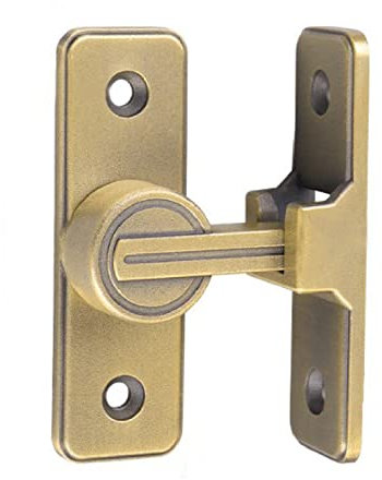 KAFENDA Schiebetürschloss, 90 Grad bewegliche Tür, rechtwinklige Schnalle, Sichtschutzschloss, Schiebetürschloss und Riegelriegel, Nockenschloss (golden)