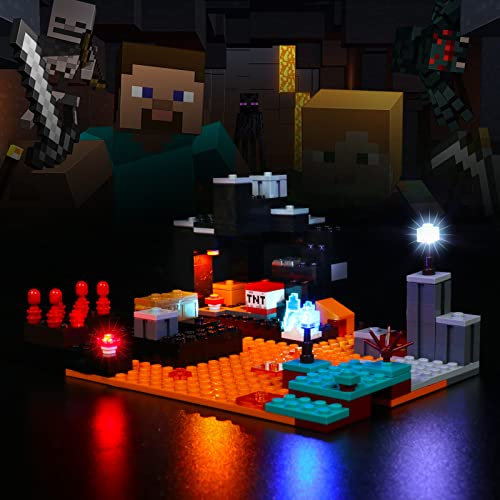 PIPART Lego Light Kit for Minecraft The Nether Bastion (21185), Small, 168+ Age, 4-12 Years, 1 Piece, Battery Operated, Easy Installation