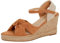 Womens Open Toe Wedge Sandals Espadrille Wedges Strappy Hessian Ankle Wrap Shoes Tan UK 6