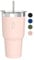BOZ Tobuste - Tobuste Avec Couvercle Et Paille - Gobelets Isolés - Tasses Avec Couvercle Et Paille - Gobelet en Acier Inoxydable - Parfait Pour Les Boissons Chaudes Et Froides (900 ml, Rose)