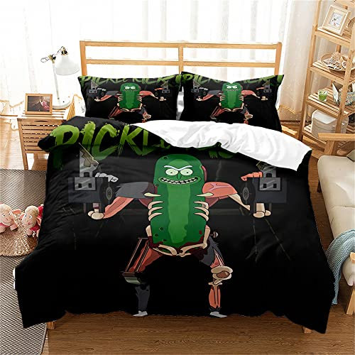 Ste-X Bettbezug-Set Rick and Morty, 100% Langstapelige Baumwolle, Atmungsaktives Bettwäsche-Set, Leichter Bettbezug Mit Verdecktem Knopfverschluss (135x200cm,RAM 05)