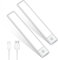 Lerelin Motion Sensor Lights Indoor, LED Cabinet Light USB Rechargeable, Stick-on Kitchen Stairs Hallway Security Lights Outdoor Motion Sensor for Kitchen, Wardrobe, Garage, Stairs, Bedroom（2pcs