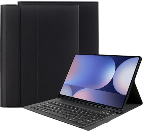 Cazy Tablet-Hülle mit Tastatur geeignet für Samsung Galaxy Tab S10 Ultra/Tab S9 Ultra 14.6 inch - QWERTY Bluetooth Tastatur-Hülle - Schwarz
