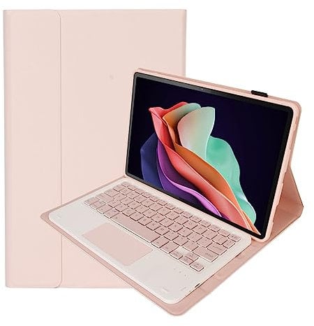 Tablet Keyboard BT Magnetic Case for Lenovo, Full Protection Detachable Tablet Keyboard Cover, with Pencil Holder Trackpad, for Tab P11 2nd Gen Pad Plus 2023 11.5in (Pink)