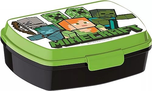 Minecraft Brotdose Brotbüchse Sandwich Lunch Box Set Schule Kinder 16x12cm