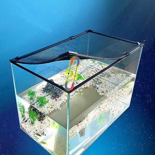 Magnetische Abdeckung für Aquarien, mit Sichtfenster, 183 x 66 cm, Dunkelgrau