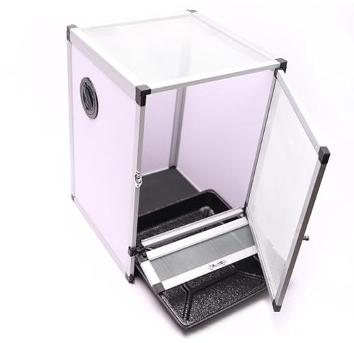 MegLob Reptilienterrarium Mit Einer Tür Mit Einer Tür, Einem Silbernen Großen Reptilien -Fütterungsbox Mit PVC -Tablett, Reptilienwachstumstank Mit Reserviertem Drahtanschluss,Screen Door XL