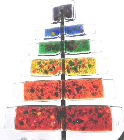 Gartendeko Gartenstecker beweglich Glas Skulptur Design Galaxy