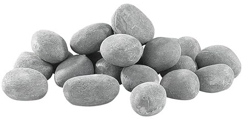 NORBE Kit de Piedras de cerámica Chimenea de bioetanol | Decoraciones para biochimenea | Piedras para Chimenea de bioetanol | Decoraciones de Yeso ignífugas | Paquete de 24 Unidades (Gris)