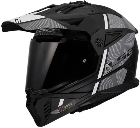 LS2, Motocrosshelme PIONEER II HILL Matt Black White, L
