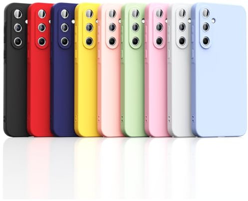 Oududianzi - 9 Pezzi Cover per Samsung Galaxy A55 5G Custodia, Case Morbida in Silicone TPU, Sottile e leggero e Antiurto Antigraffio Flessibile Gomma Protettiva Case - [ 9 Colori ]