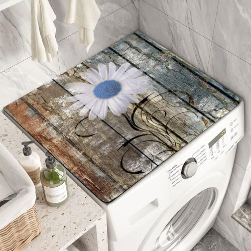 Leniutor Tapis de protection pour lave-linge et sèche-linge, tapis de protection vintage en caoutchouc de silicone pour machine et sèche-linge Laudry, tapis antidérapant lourd lavable pour buanderie