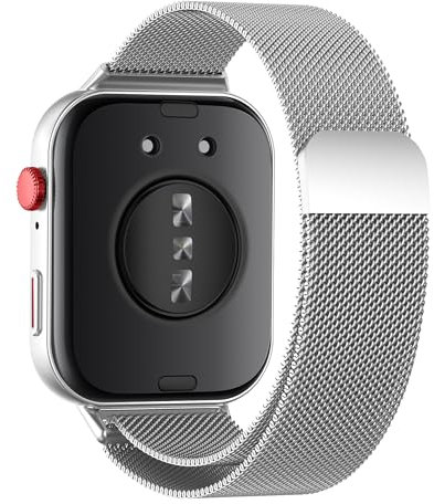 Seltureone Edelstahl Armband Kompatibel für Huawei Watch Fit 3, Milanese Loop Metall Magnetisch Armbänder Uhrenarmband Ersatzbänder - Silber