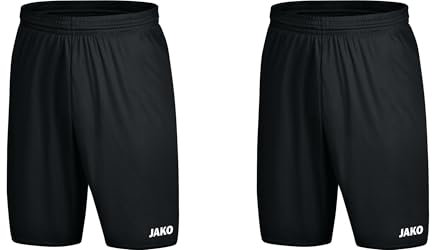 JAKO Kurze Trainingshose Manchester 2.0 im 2er Pack - Funktionale Sporthose für Herren (DE/NL/SE/PL, Alphanumerisch, XXL, Regular, Regular, Schwarz)