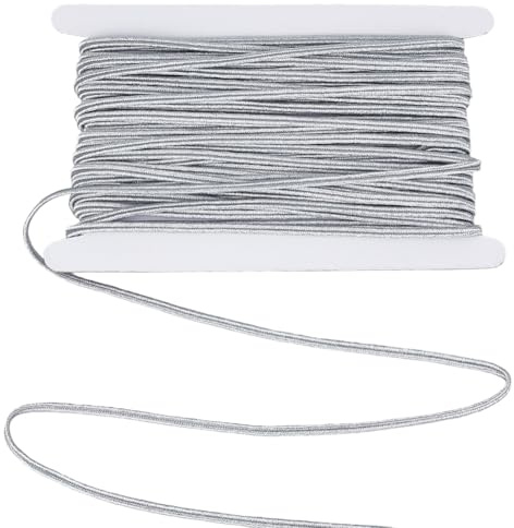 BENECREAT Corda intrecciata in argento da 4 mm, 20 m, per cucito, filo piatto per trapunte, taglio fai da te