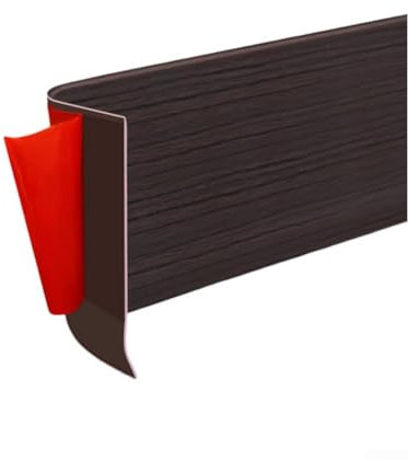 Flexible Sockelleiste aus Walnussholz, 10 cm breit, PVC, Wandsockelleiste, Zierleiste für Boden, Wand, Sockel, Kunststoff-Fußleiste, Kickboard (braun)