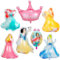 7 Stück Mädchen Geburtstag Ballons, Prinzessin Charakter Ballons, Kindergeburtstag Party Dekoration
