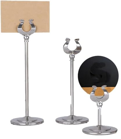 SHEDIE Etikettenclip, Schilder-Display-Clip, Menü-Display-Clip, U-förmiger Schilderhalter-Clip, Edelstahl-Display-Ständer, Dessertteller-Namens-Display-Ständer(31.5CM)
