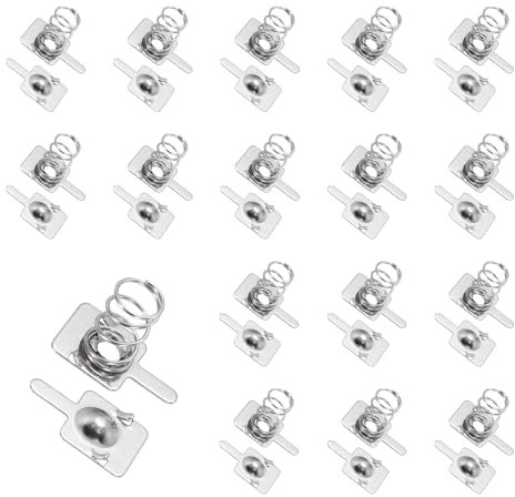 sourcing map 15 Set Battery Spring Metal Contact Plate 13mm x 11.5mm Positive Negative Unipolar Conversion Nickeling Plate for Battery Holder and Electronic Toys