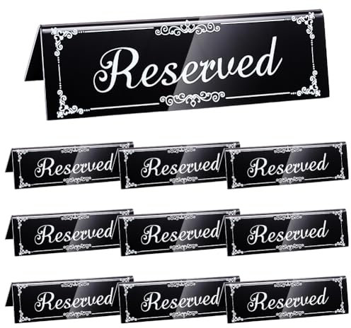 UNICRAFTALE 10 Stück Reserviert Tischschild Doppelseitig Für Reservierte Tische Sitzplätze Acryl Schwarz Reserviert Schilder Für Hochzeiten Tischreservierungsschild Für Geburtstagsfeiern Restaurant