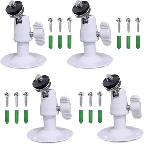 4-Stück Kamerahalterung Kamera Wandhalterung mit 1/4 Zoll Gewinde für Ring Stick Up Cam Halterung für Überwachungskamera, Actionkamera, Wildkamera Mounts (White, Mini)