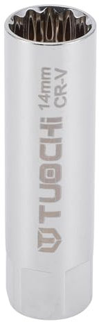 INFINAUTO Spark Plug Impact Socket 63mm for Car Motorcycle Dirtbike Repair Hardware Tool CR-V Silver Tone Durable 12Point 14mm 3/8 Inch Drive