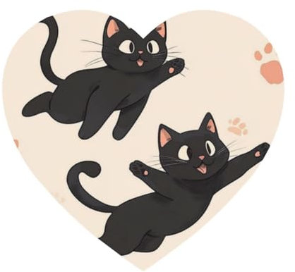 Cartoon Schwarze Katzen Kühlschrankmagnete Schwarze Katzen Whiteboard Magnete Kawaii Katze Acryl Kühlschrankmagnete zum Basteln Kühlschrankmagnete Herzform
