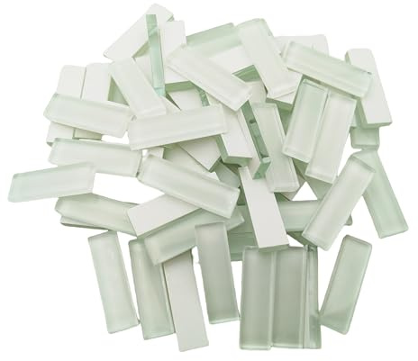 Galets de verre coloré pour mosaïque à faire soi-même, 200 g, transparents, pour travaux de bricolage, loisirs, artisanat (blanc, 3,2 cm)
