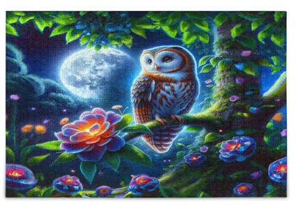 Msyxl Schöne singende Eule Puzzle 500 Teile - Holzpuzzle für Familienspiele - Geeignet für Jugendliche und Erwachsene