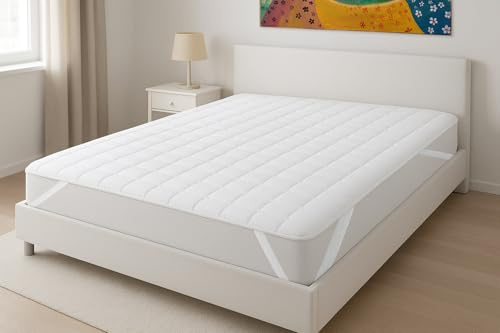 GRANA HOME Matratzenschoner – Atmungsaktiver Matratzenschutzbezug für längere Lebensdauer - Waschbar & Hygienisch - 100% Polyesterfüllung für zusätzlichen Komfort (90x200 cm)