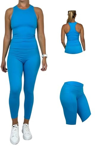 Ballandoro Trainingsanzug Gym Pilates Yoga - Fitness Push Up Set Damen | Leggings Push Up und Sport BH Outfit Set, Sportbekleidung Laufanzug Yogahose und Top Bra, Zumba Fitness Kostüm Activewear
