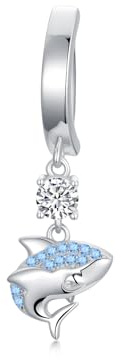 ROMANTICWORK Hai Bauchnabelpiercing 925 Sterling Silber Clicker Bauchnabel Ring Hängender Piercing Nabel Ring Bauch Piercing Schmuck Geschenke für Damen