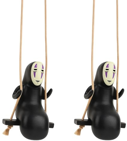 JcvPot Ghibli Merch Anime Figuren, 2er Set Autoanhänger Ohngesicht, Dekoration Für Auto Und Zuhause, Anime Fans