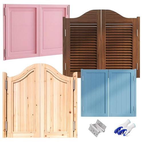 Saloontüren Cafe Schwingende, Schwingtür Massivholz-Pendeltür, Doppeltür Anpassbar, Innen Cowboy-Tür for Trennwand Kneipe Eingang Garteneingang, Einfache Installation