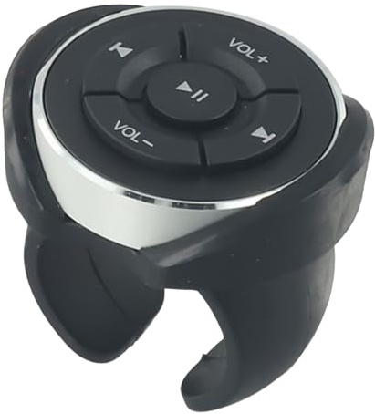 LatoYard Medienfernbedienung für Lenkrad, kabellos, Bluetooth 4.0, zur Musiksteuerung mit Vor-/Zurück-, Play/Pause-, Lautstärke- und Anrufannahme-Taste, für Smartphone
