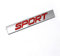 DSYCAR 3D Metall Auto Dekoration Metallkleber SPORT Auto Lkw Abzeichen Emblem Aufkleber für Universal Cars Motorrad Fahrrad Auto Styling Dekorative Zubehör (Silber-Rot)