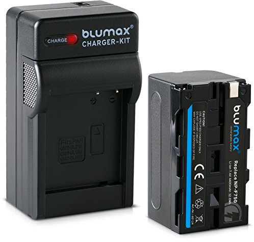 Blumax Akku für Sony NP-F750 / F970 / F960 / F550-4400mAh + Ladegerät inkl. KFZ Ladekabel